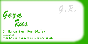 geza rus business card